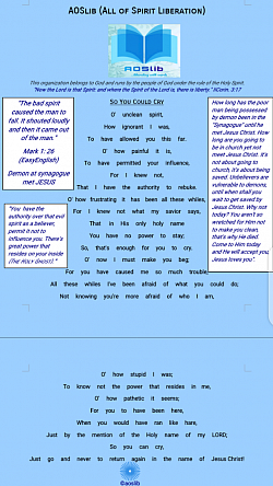 Poem on Freedom from unclean spirit