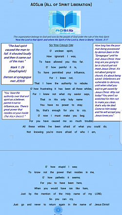 Poem on Freedom from unclean spirit