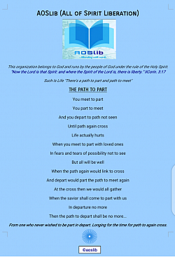 Poem on THE PATH TO PART