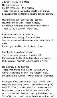 THE JOY OF A MAN